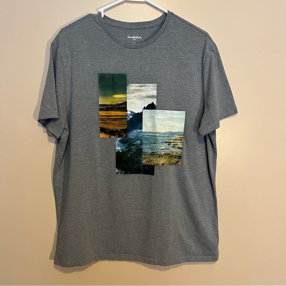 Goodfellow & Co Men's short sleeve printed T-Shirt thundering Gray Size L Casual